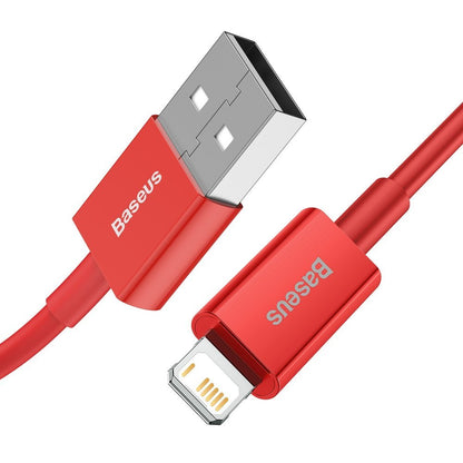 Cabo de carregamento e dados USB-A - Lightning Baseus Superior Series, 20W, 1m, vermelho CALYS-A09 