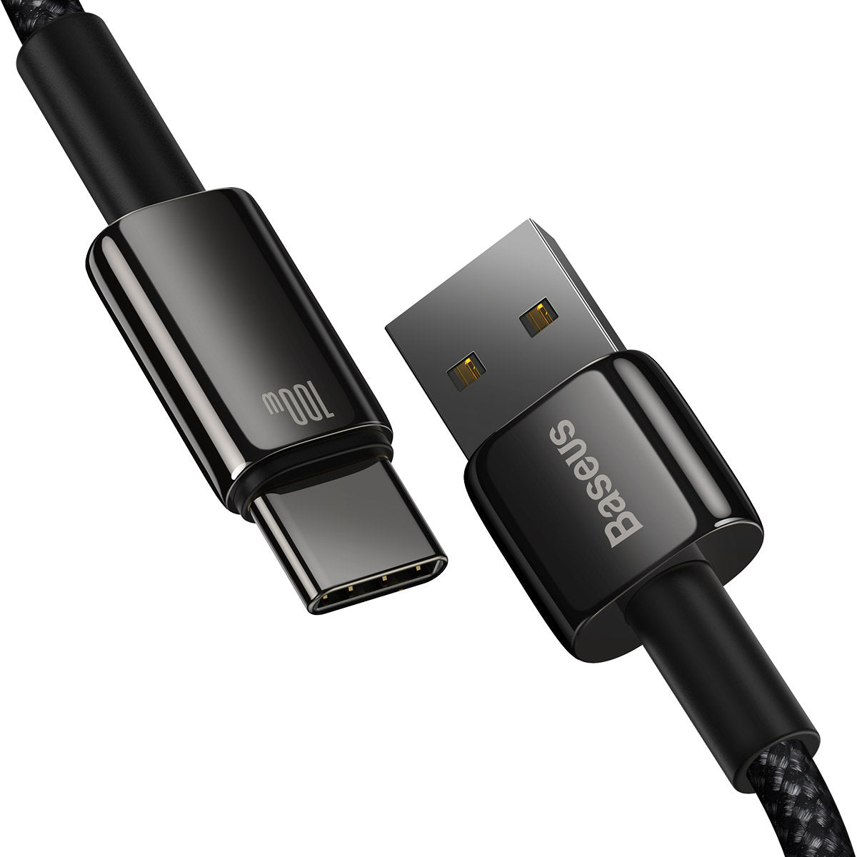 Cabo de carregamento e dados USB-A - USB-C Baseus Tungsténio Tungsténio Dourado, 100W, 1m, Preto CAWJ000001 