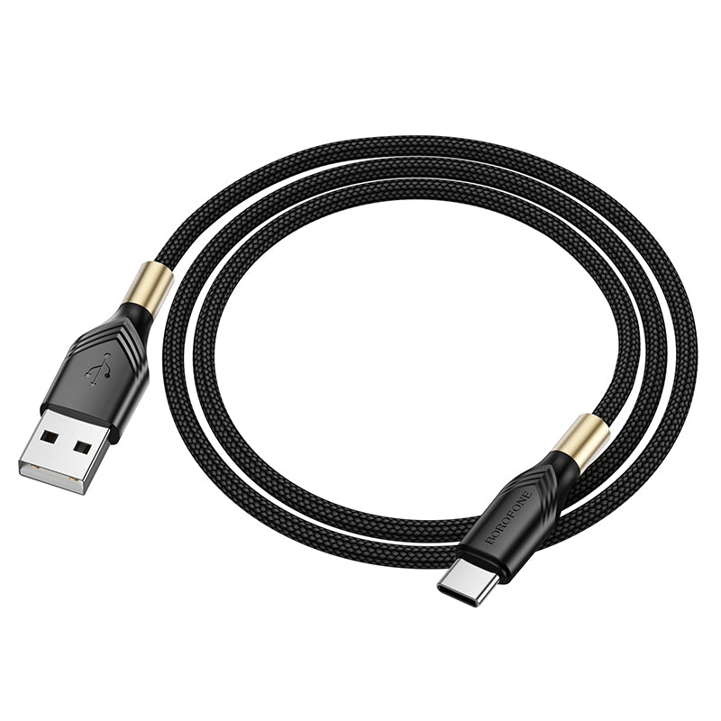 Cabo de carregamento e dados USB-A - USB-C Borofone BX92 Advantage BX92, 18W, 1m, preto 