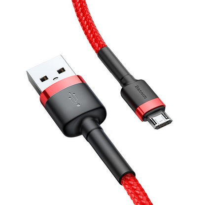 Cabo de carregamento e dados USB-A - microUSB Baseus Cafule, 18W, 1m, vermelho CAMKLF-B09