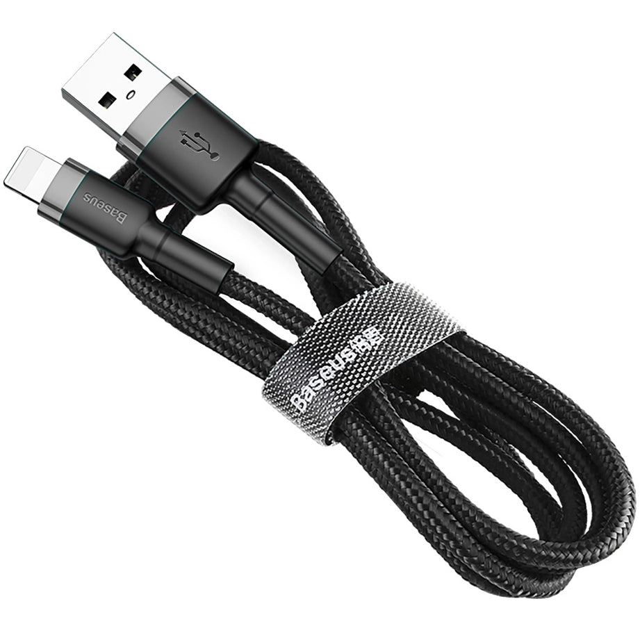 Cabo de carregamento e dados USB-A - Lightning Baseus Cafule, 18W, 0,5 m, cinzento CALKLF-AG1 