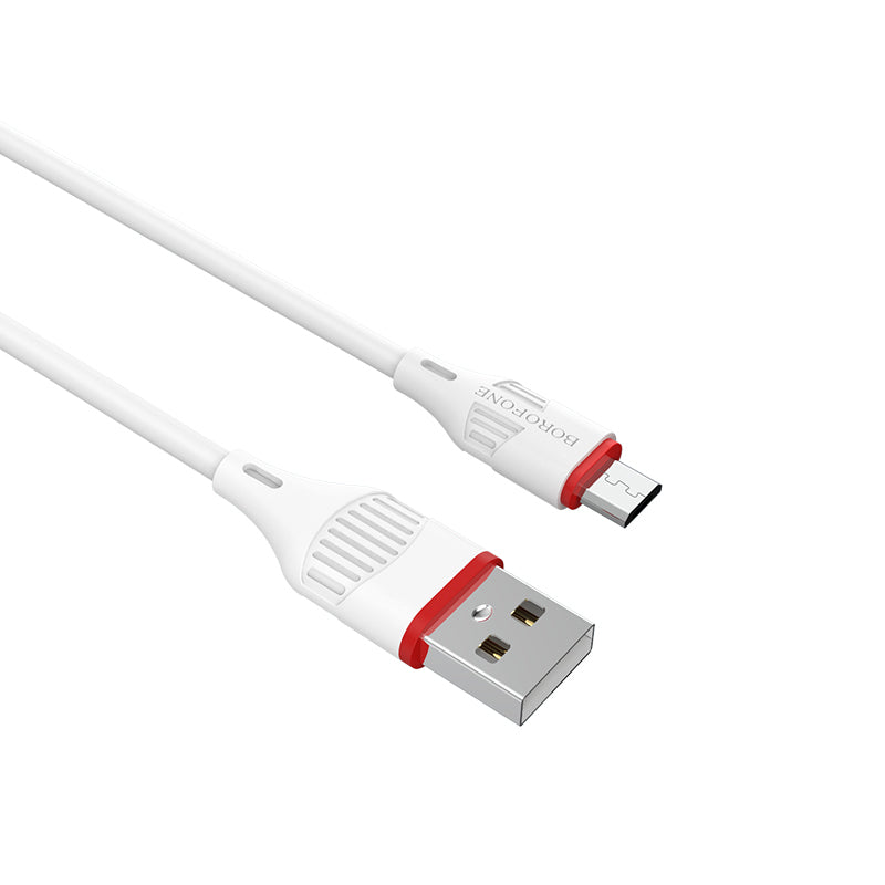 Cabo de carregamento e dados USB-A - microUSB Borofone Enjoy BX17, 18W, 1m, branco 