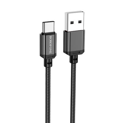 Cabo de carregamento e dados USB-A - USB-C Borofone BX87 Sharp BX87, 60W, 1m, Preto 