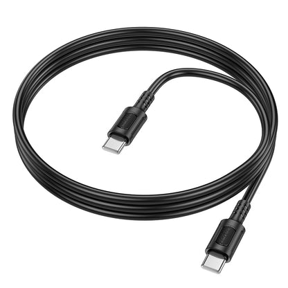Cabo de Dados e Carregamento USB-C - USB-C Borofone BX111 Feliz, 60W, 1m, Preto