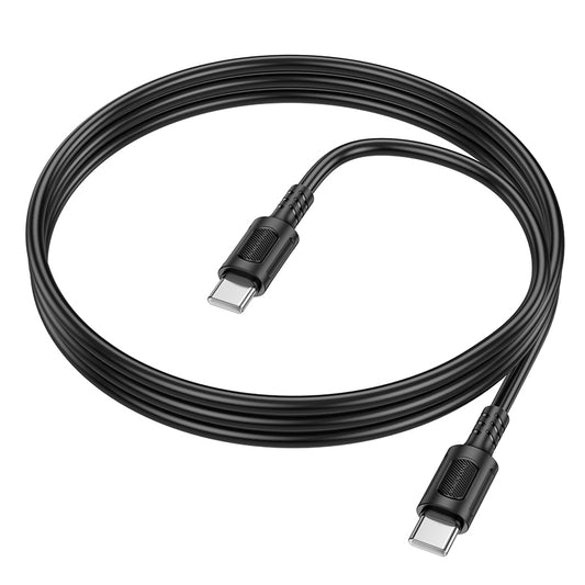Cabo de Dados e Carregamento USB-C - USB-C Borofone BX111 Feliz, 60W, 1m, Preto