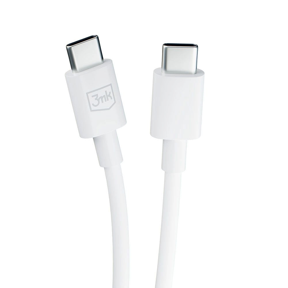 Cabo de carregamento e dados USB-C - USB-C 3MK Hyper, 100W, 1,2 m, branco 