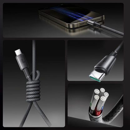 Cabo de Dados e Carregamento USB-C - USB-C Joyroom S-A50, 60W, 1.2m, Cinzento