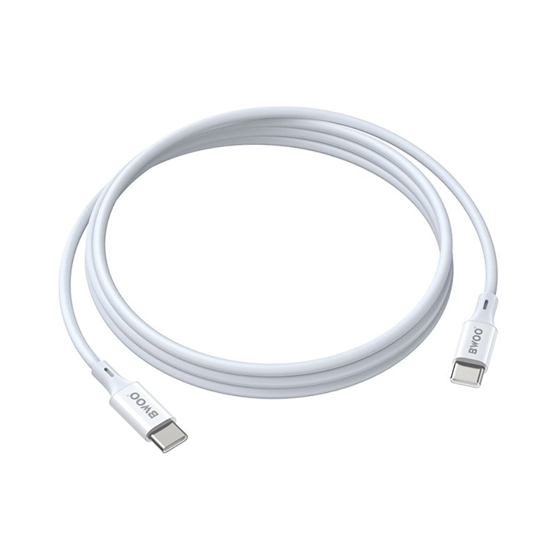 Cabo de Dados e Carregamento USB-C - USB-C BWOO X282, 60W, 1m, Branco