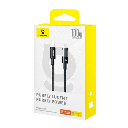 Cabo de Dados e Carregamento USB-C - USB-C Baseus Gem, 100W, 1m, Preto P10373000111-00