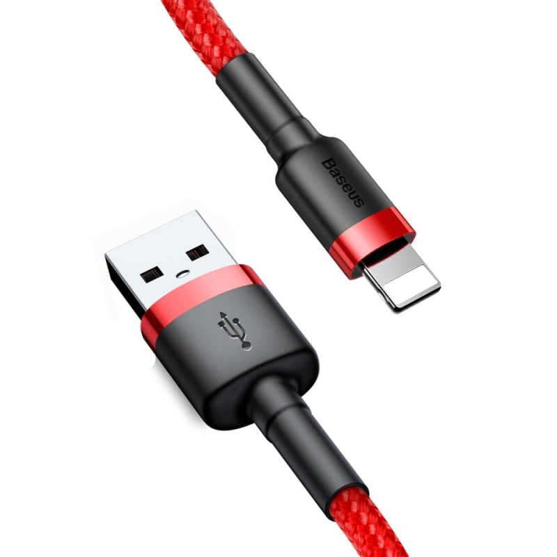Cabo de Dados e Carregamento USB-A - Lightning Baseus Cafule, 18W, 0.5m, Vermelho CALKLF-A09