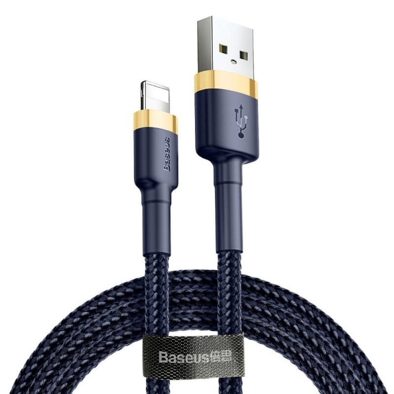 Cabo de Dados e Carregamento USB-A - Lightning Baseus Cafule, 18W, 2m, Azul Marinho CALKLF-CV3