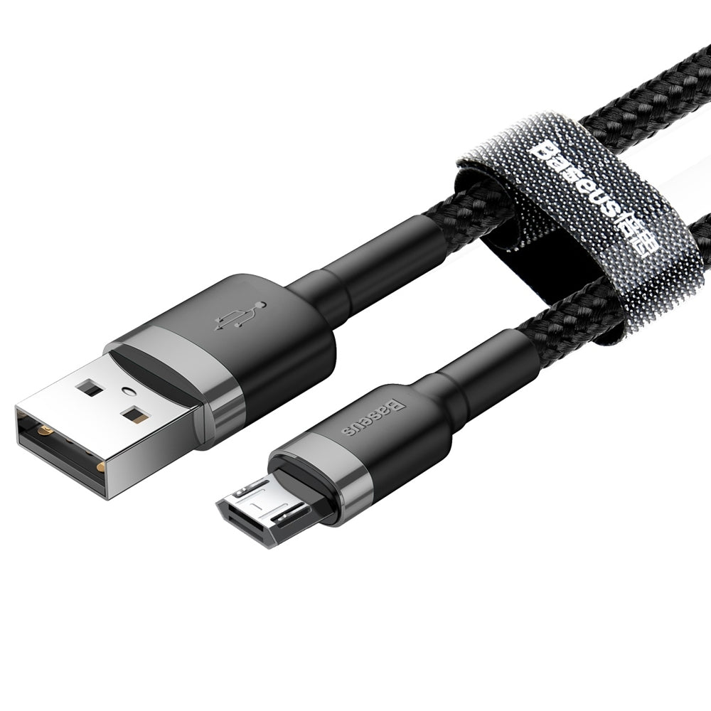 Cabo de Dados e Carregamento USB-A - microUSB Baseus Cafule, 18W, 2m, Cinza CAMKLF-CG1