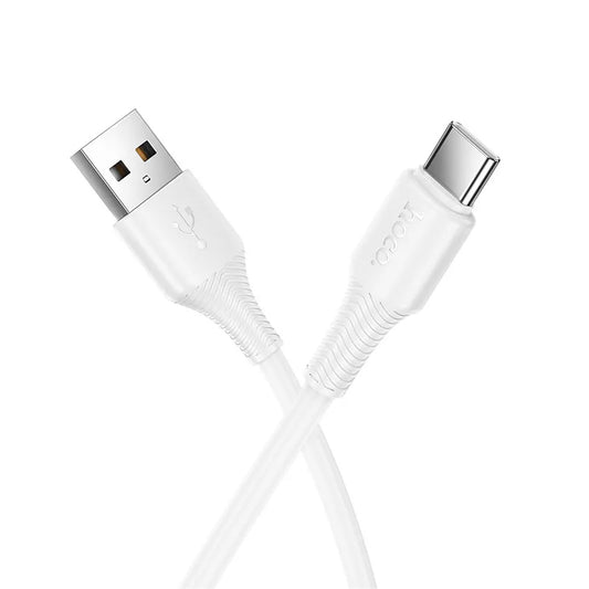 Cabo de Dados e Carregamento USB-A - USB-C HOCO X120, 60W, 1m, Branco
