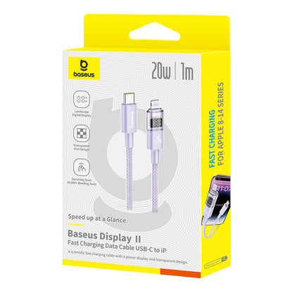 Cabo de Dados e Carregamento USB-C - USB-C Baseus Display 2, 100W, 1m, Roxo P10382702511-00
