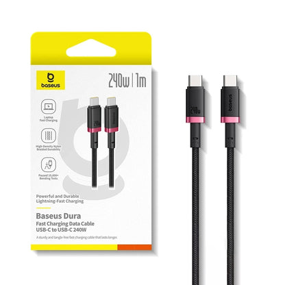 Cabo de Dados e Carregamento USB-C - USB-C Baseus Dura Series, 240W, 1m, Vermelho P10377803U03-01