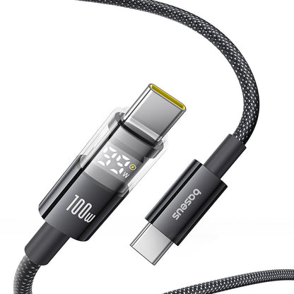 Cabo de Dados e Carregamento USB-C - USB-C Baseus Display 2, 100W, 1m, Preto P10382702121-00
