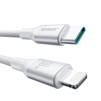 Cabo de Dados e Carregamento USB-C - Lightning Joyroom S-A28 Flash, 30W, 1m, Branco