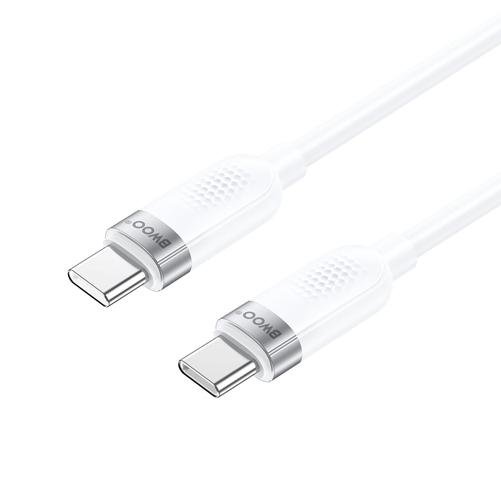 Cabo de Dados e Carregamento USB-C - USB-C BWOO BO-X315C, 100W, 1m, Branco
