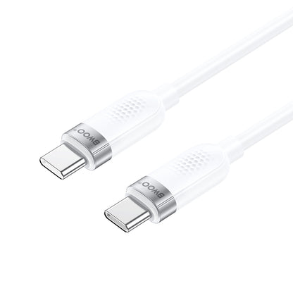 Cabo de Dados e Carregamento USB-C - USB-C BWOO BO-X315C, 100W, 1m, Branco