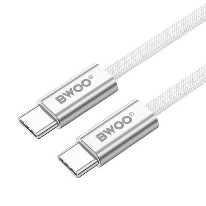 Cabo de Dados e Carregamento USB-C - USB-C BWOO BO-X317C, 240W, 1m, Branco