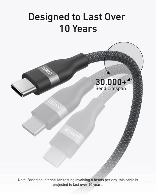 Cabo de Dados e Carregamento USB-C - USB-C Anker, 240W, 0.9m, Preto A82E2H11