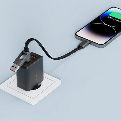 Cabo de Dados e Carregamento USB-C - USB-A / USB-C Acefast C13-05, 60W, 0.2m, Preto