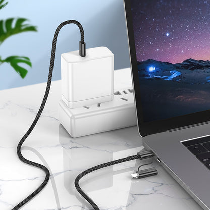 Cabo de Dados e Carregamento USB-C - Lightning / USB-C Borofone BX104 Primo 2in1, 60W, 1m, Preto