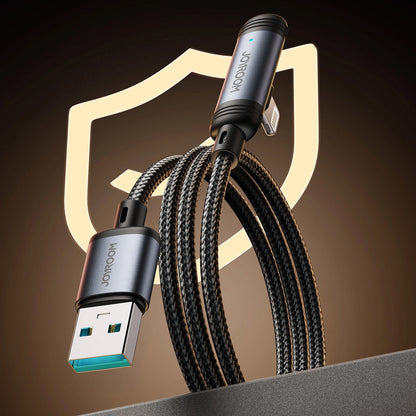 Cabo de Dados e Carregamento USB-A - Lightning Joyroom S-A56 EnjoyX Angled, 18W, 1.2m, Preto
