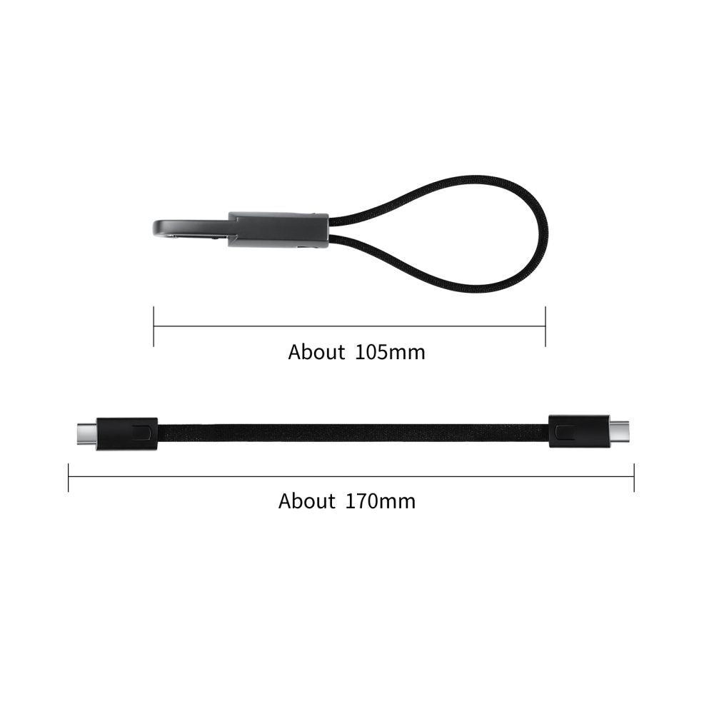 USB-C Data and Charging Cable - USB-C Tech-Protect Ultraboost DNA Keychain, 60W, 0.17m, Gray