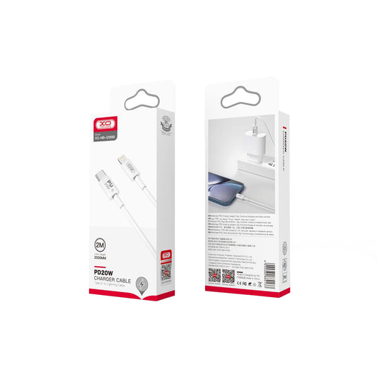 Cabo de Dados e Carregamento USB-C - Lightning XO Design NB-Q189B, 20W, 2m, Branco