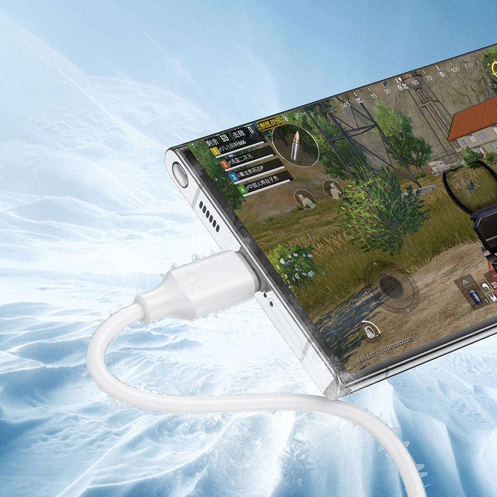 Cabo de Dados e Carregamento USB-C - USB-C Joyroom S-A9, 60W, 1m, Branco