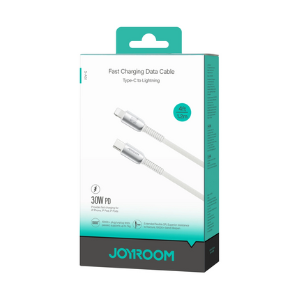 Cabo de Dados e Carregamento USB-C - Lightning Joyroom S-A51, 30W, 1.2m, Cinzento