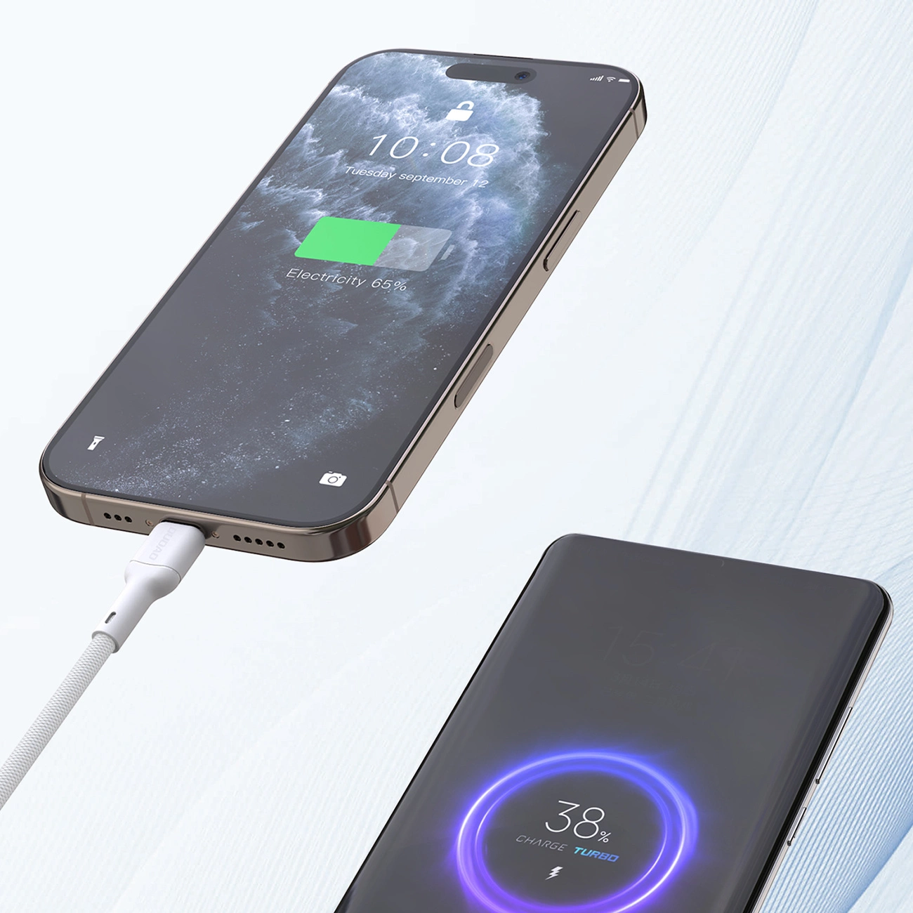 Cabo de Dados e Carregamento USB-C - USB-C Dudao L9C Max, 240W, 2m, Branco