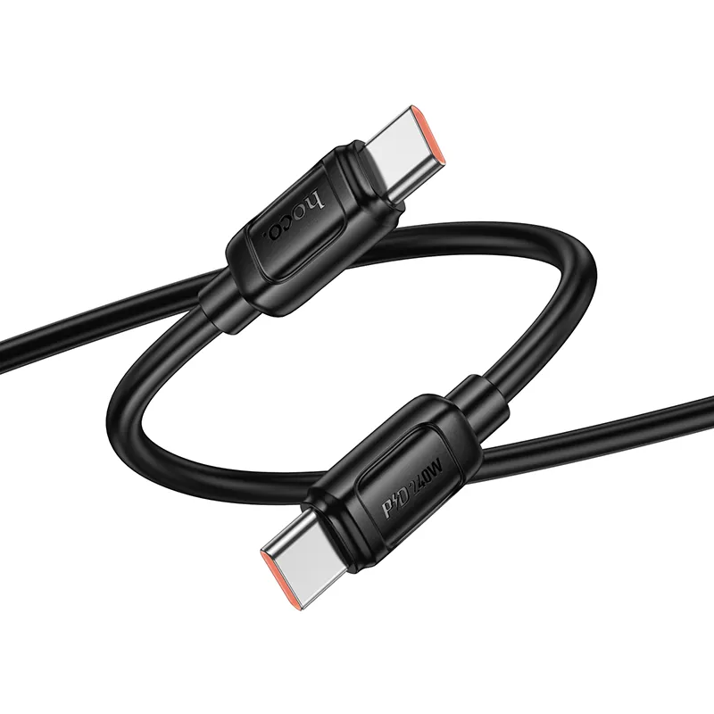 Cabo de Dados e Carregamento USB-C - USB-C HOCO X115, 240W, 1m, Preto