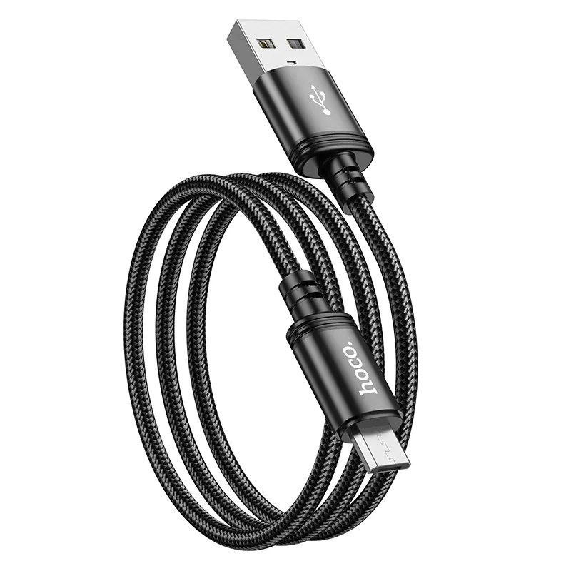 Cabo de Dados e Carregamento USB-A - microUSB HOCO X89, 18W, 1m, Preto