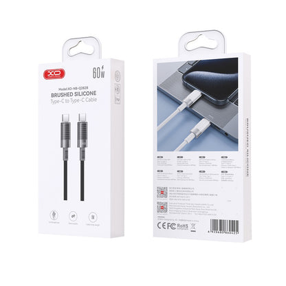 Cabo de Dados e Carregamento USB-C - USB-C XO Design NB-Q282B, 60W, 1m, Preto