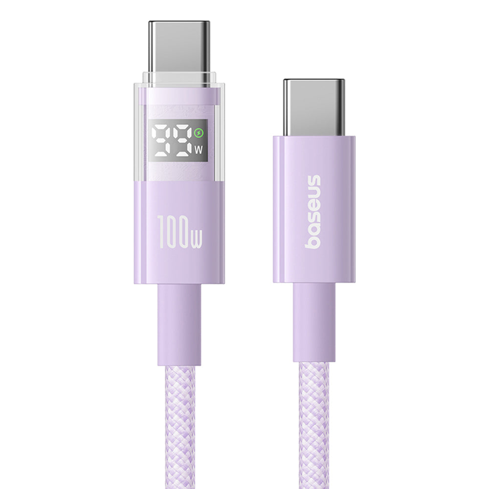 Cabo de Dados e Carregamento USB-C - USB-C Baseus Display 2, 100W, 1m, Roxo P10382702511-00