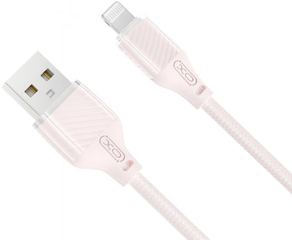 USB-A to Lightning Data and Charging Cable XO Design NB291, 18W, 1m, Pink