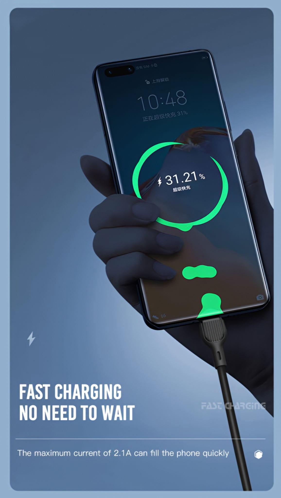 Cabo de Dados e Carregamento USB-A - USB-C XO Design NB200, 10W, 1m, Preto