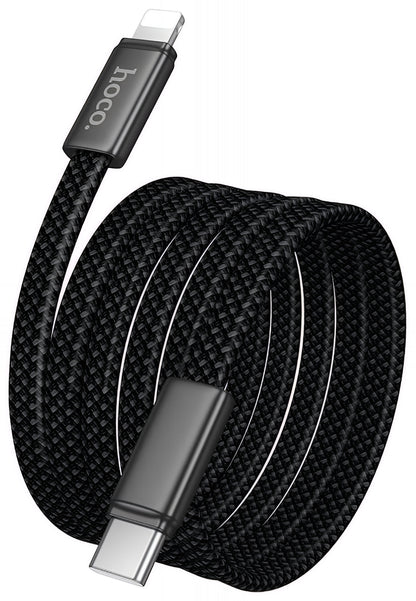 Cabo de Dados e Carregamento USB-C - Lightning HOCO X125, 30W, 1m, Preto