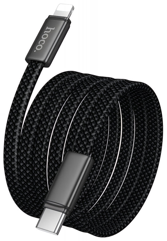Cabo de Dados e Carregamento USB-C - Lightning HOCO X125, 30W, 1m, Preto