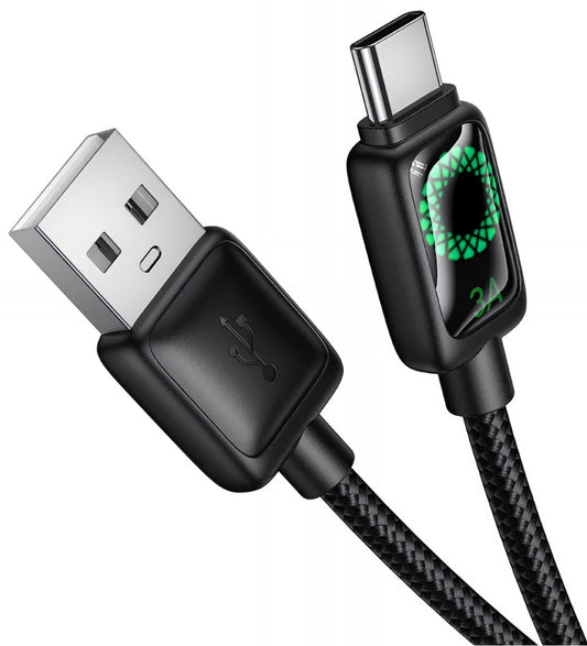 Cabo de Dados e Carregamento USB-A - USB-C HOCO U146, 36W, 1.2m, Preto