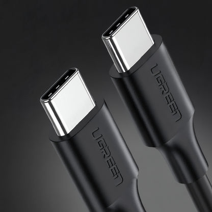 Cabo de Dados e Carregamento USB-C - USB-C UGREEN US286, 60W, 3m, Preto