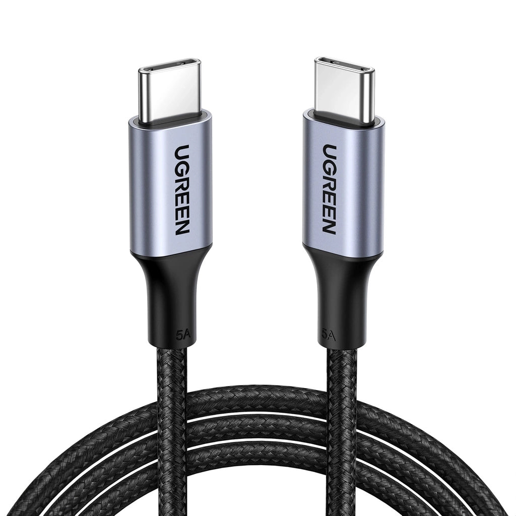 Cabo de Dados e Carregamento USB-C - USB-C UGREEN US316, 100W, 0.5m, Cinzento