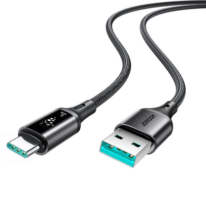 Cabo de Dados e Carregamento USB-A - USB-C Joyroom S-A60 StarTalk, 18W, 1.2m, Preto