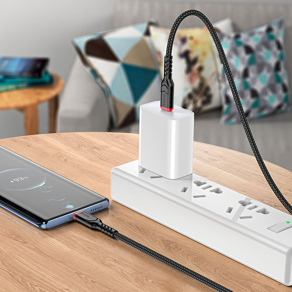 Cabo de Dados e Carregamento USB-C - USB-C HOCO X59 Victory, 60W, 1m, Preto