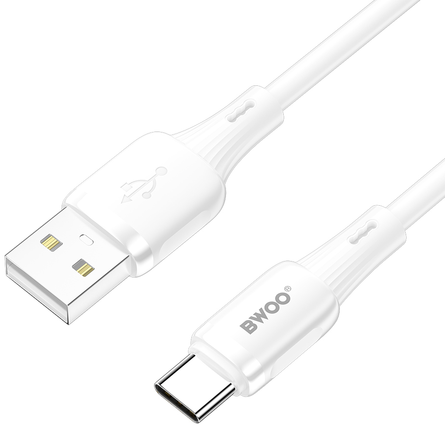 Cabo de Dados e Carregamento USB-A - USB-C BWOO X329C, 18W, 1m, Branco