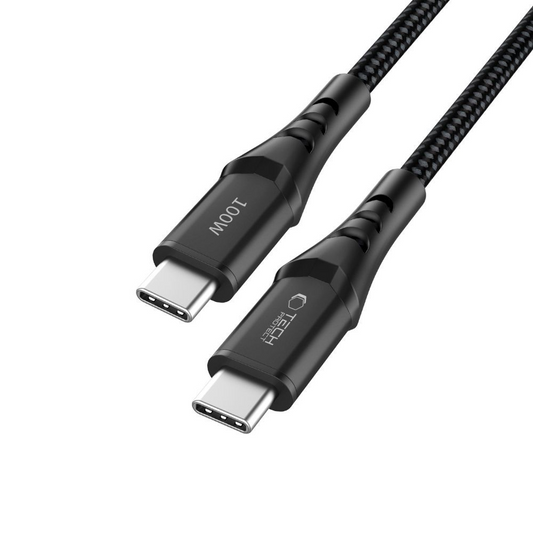 Cabo de Dados e Carregamento USB-C - USB-C Tech-Protect UB11T Ultraboost, 100W, 2m, Preto