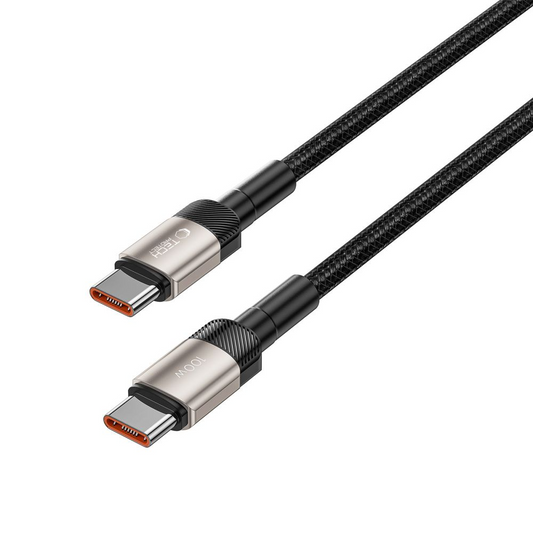 Cabo de Dados e Carregamento USB-C - USB-C Tech-Protect Ultraboost EVO, 100W, 1m, Prateado