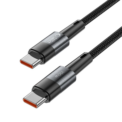 Cabo de Dados e Carregamento USB-C - USB-C Tech-Protect Ultraboost, 100W, 3m, Cinzento